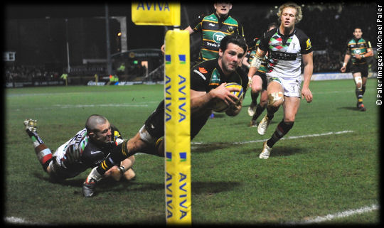 Northampton Saints v Quins Ben Foden try